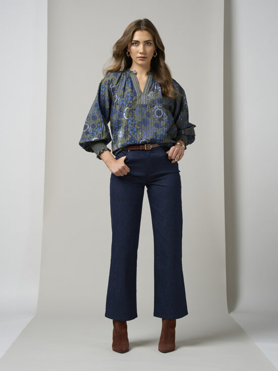 Loobie's Story Greenwich Blouse Olive Multi