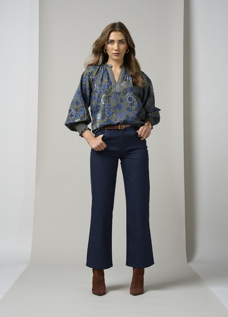 Loobie's Story Greenwich Blouse Olive Multi