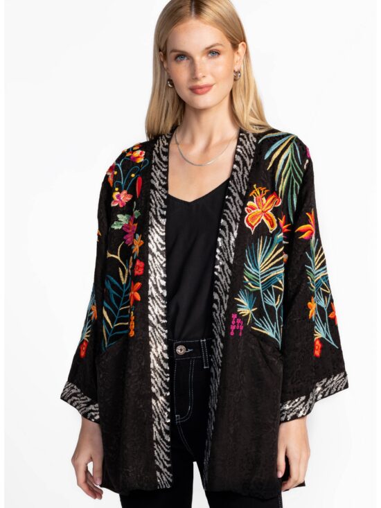 Johnny Was Monica Lined Kimono Black