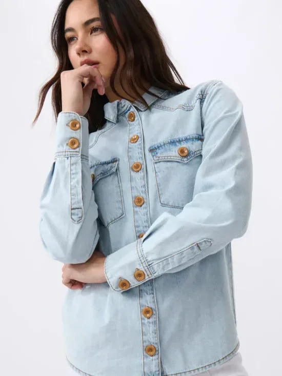 Kireina Naomi Shirt Blue Bleach