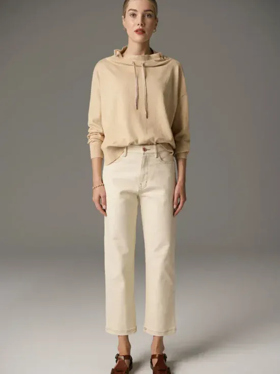 POL Clothing Beech Drawcord Knit Pebble