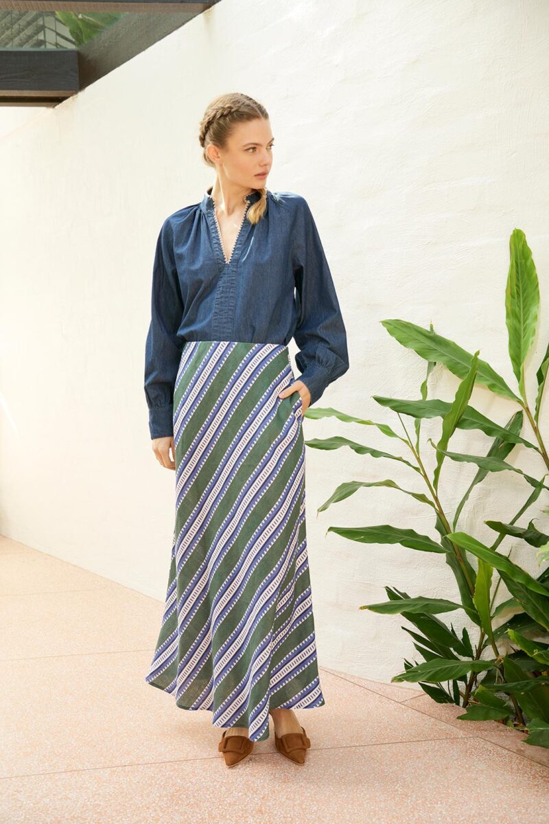 The Dreamer Label Ivy Sun Skirt Green - Image 2