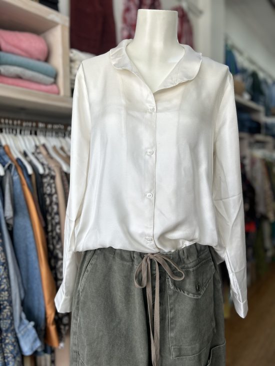 M. A. Dainty Patsy Silk Shirt Crisp Cream