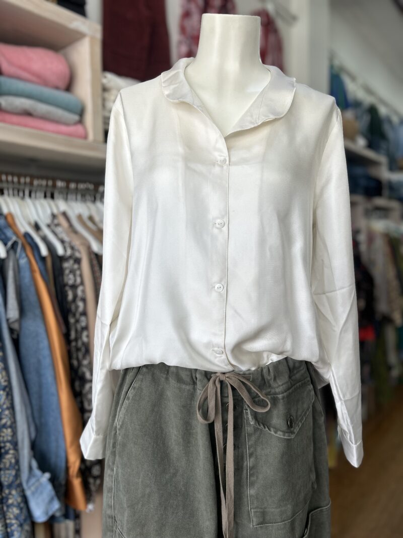 M. A. Dainty Patsy Silk Shirt Crisp Cream - Image 5