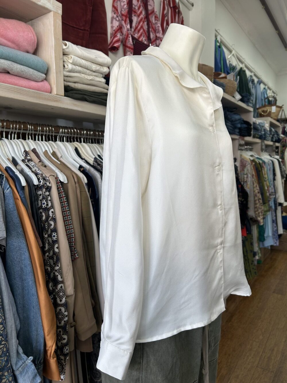 M. A. Dainty Patsy Silk Shirt Crisp Cream - Image 2