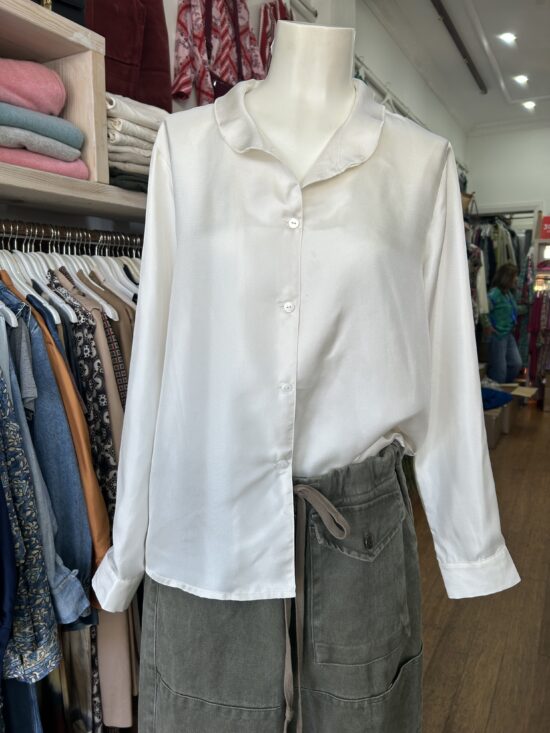 M. A. Dainty Patsy Silk Shirt Crisp Cream