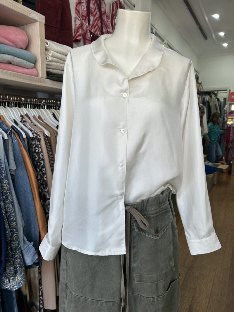 M. A. Dainty Patsy Silk Shirt Crisp Cream