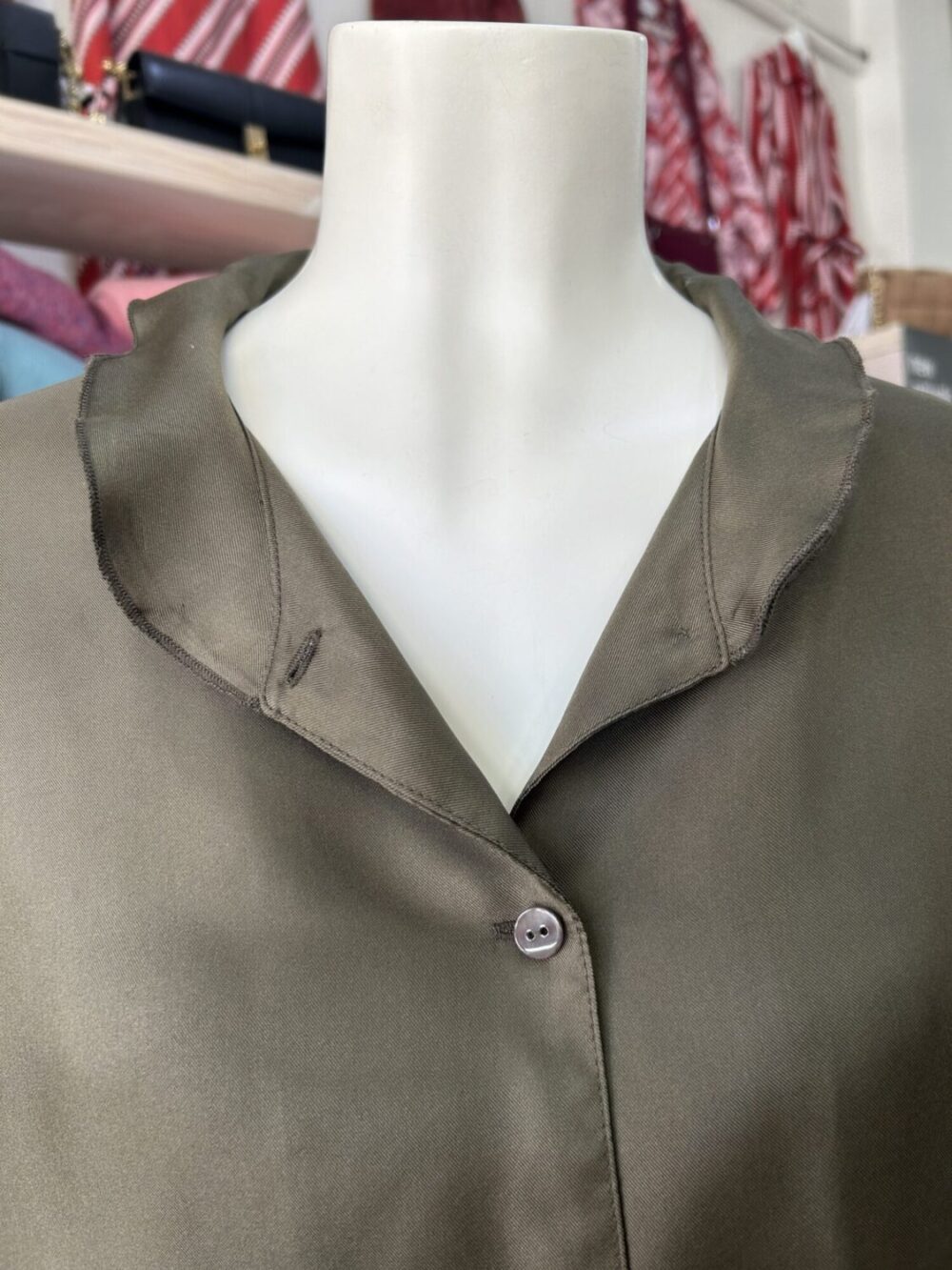 M. A. Dainty Patsy Silk Shirt Olive - Image 5