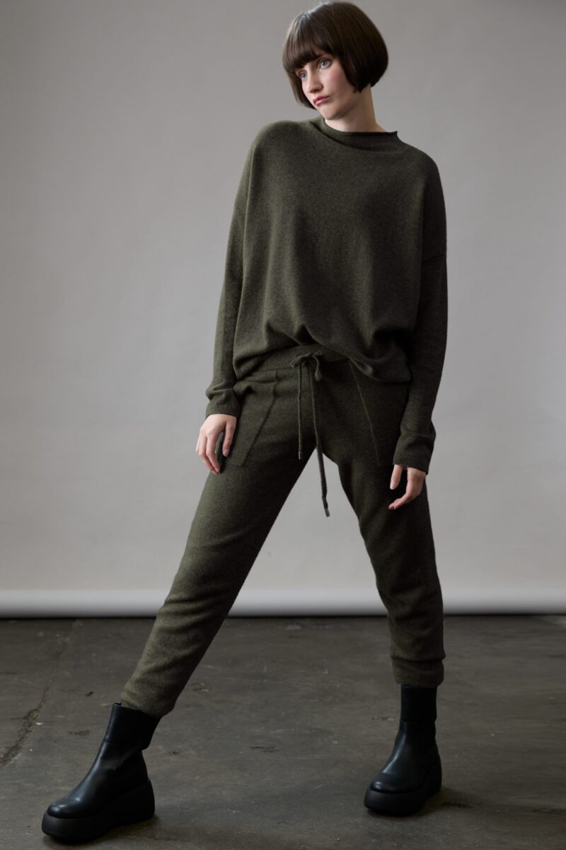 Mia Fratino Sloane Mockneck Sweater Khaki - Image 5
