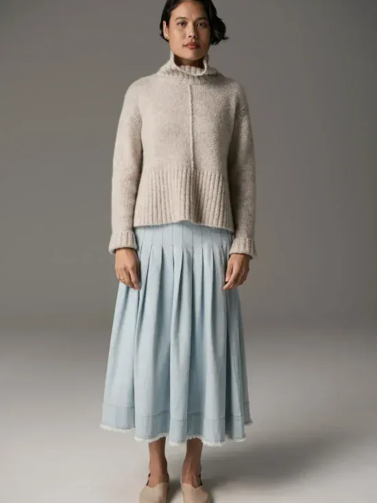 POL Clothing Grove High Neck Knit Stone