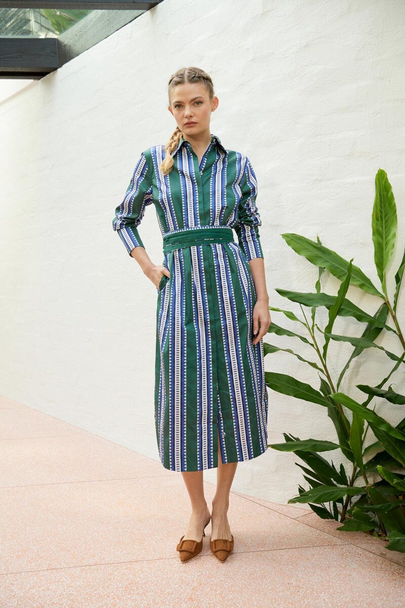 The Dreamer Label River Sun Ankle Dress Green - Image 2