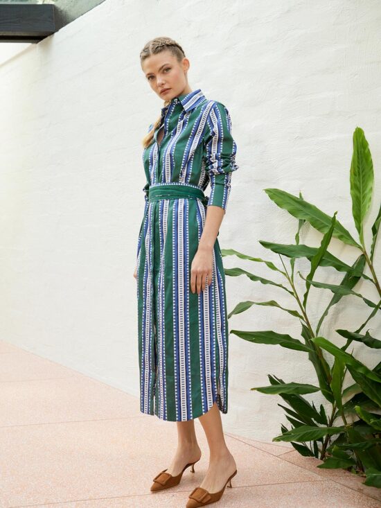 The Dreamer Label River Sun Ankle Dress Green