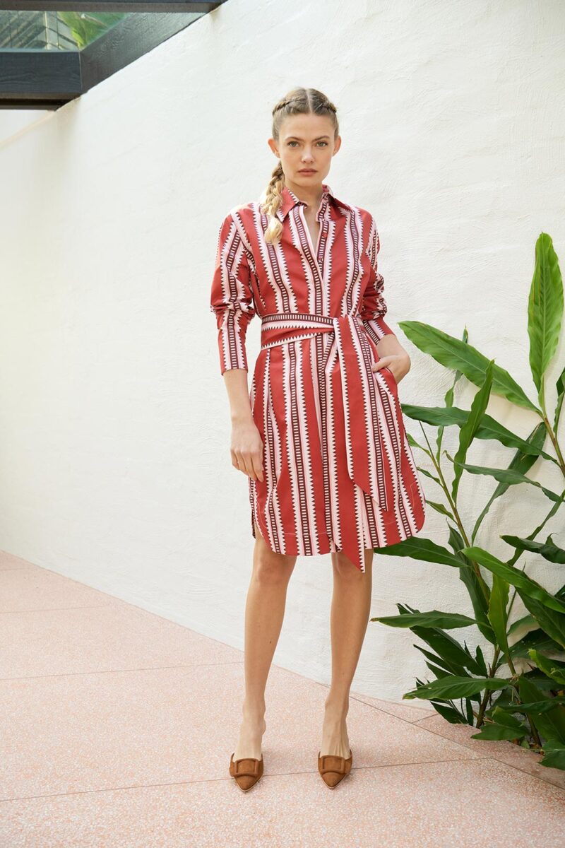 The Dreamer Label River Sun Shirt Dress Red - Image 3