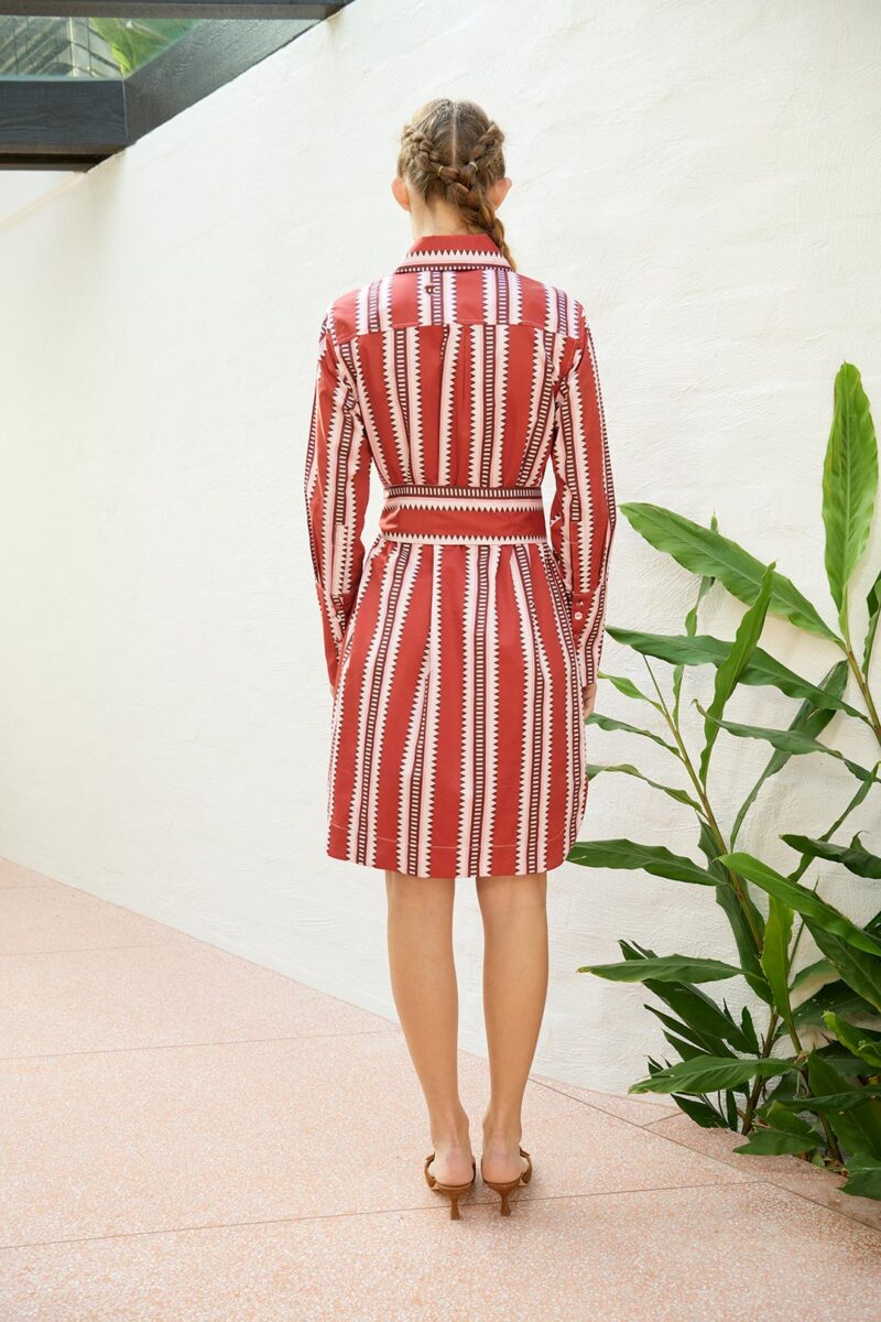 The Dreamer Label River Sun Shirt Dress Red - Image 5
