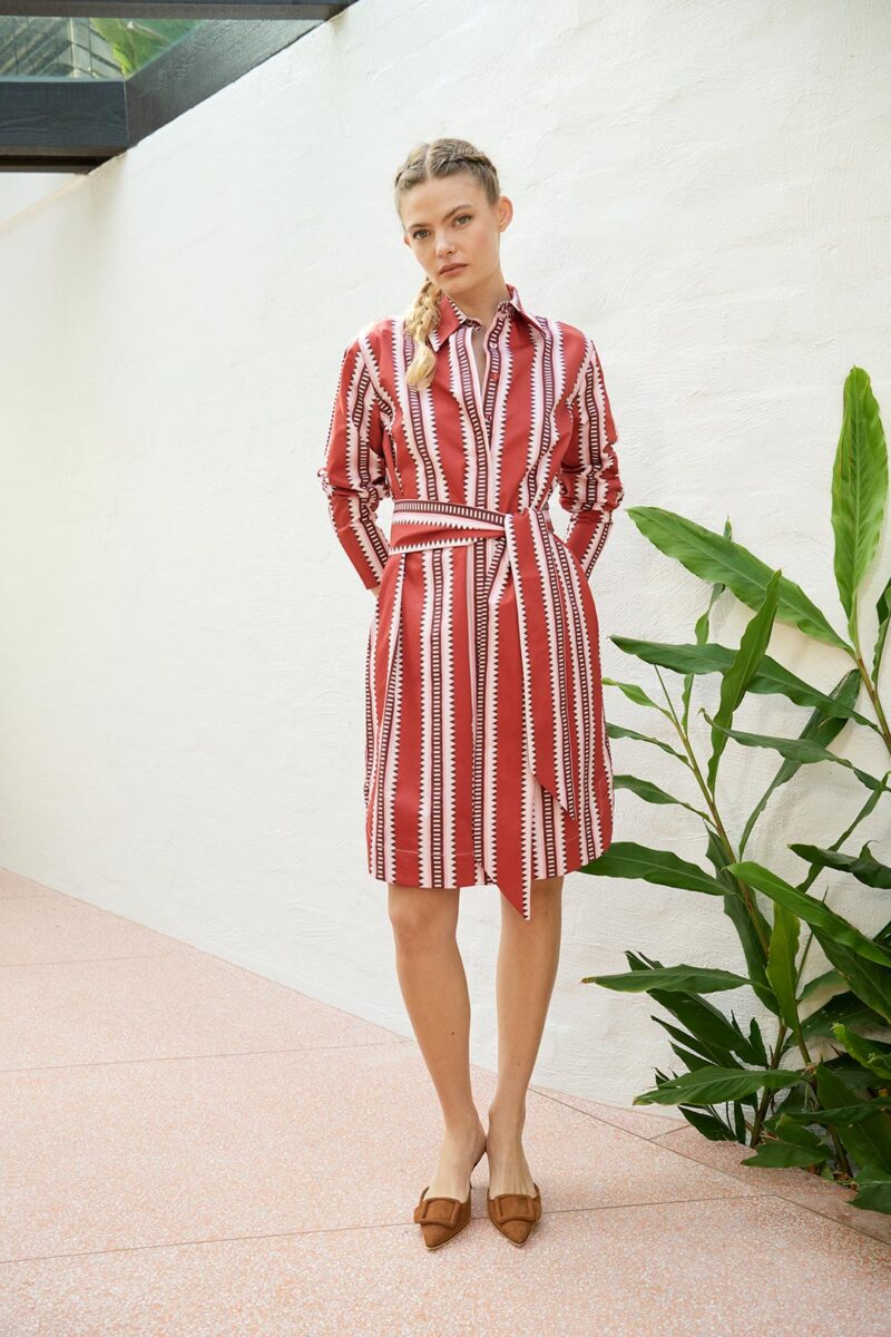 The Dreamer Label River Sun Shirt Dress Red - Image 6