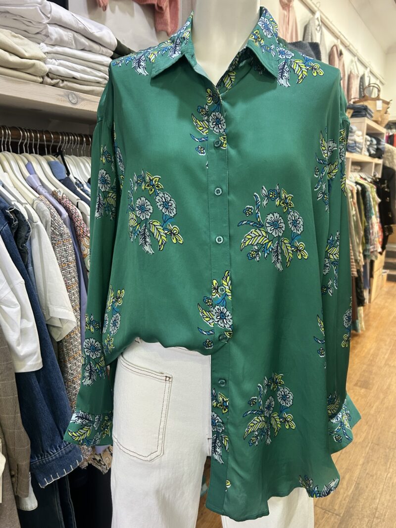 Lola Australia Montana Silky Cupro Shirt Wreath Mint - Image 3