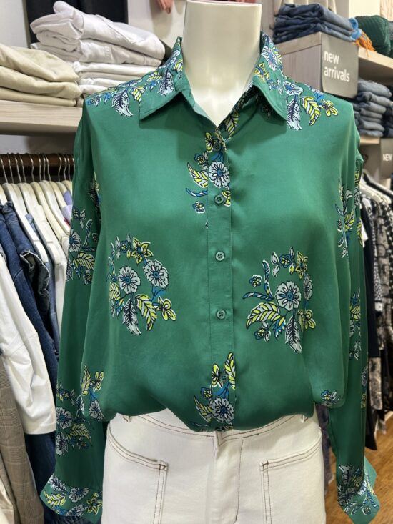 Lola Australia Montana Silky Cupro Shirt Wreath Mint