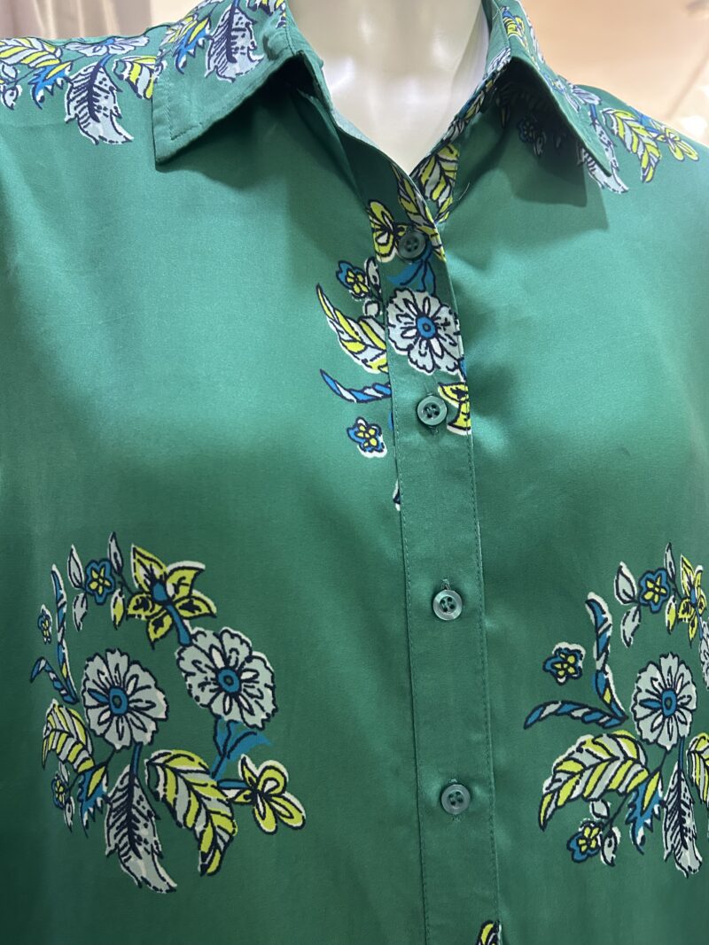 Lola Australia Montana Silky Cupro Shirt Wreath Mint - Image 2