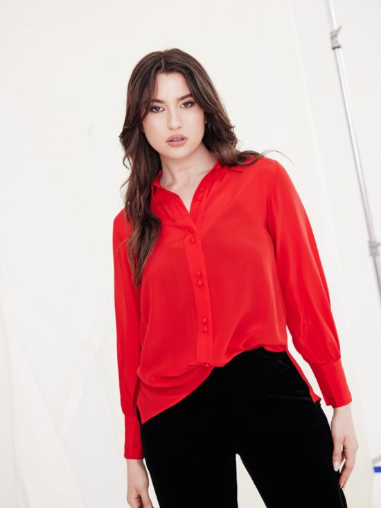Kamare Inez Silk Shirt Red
