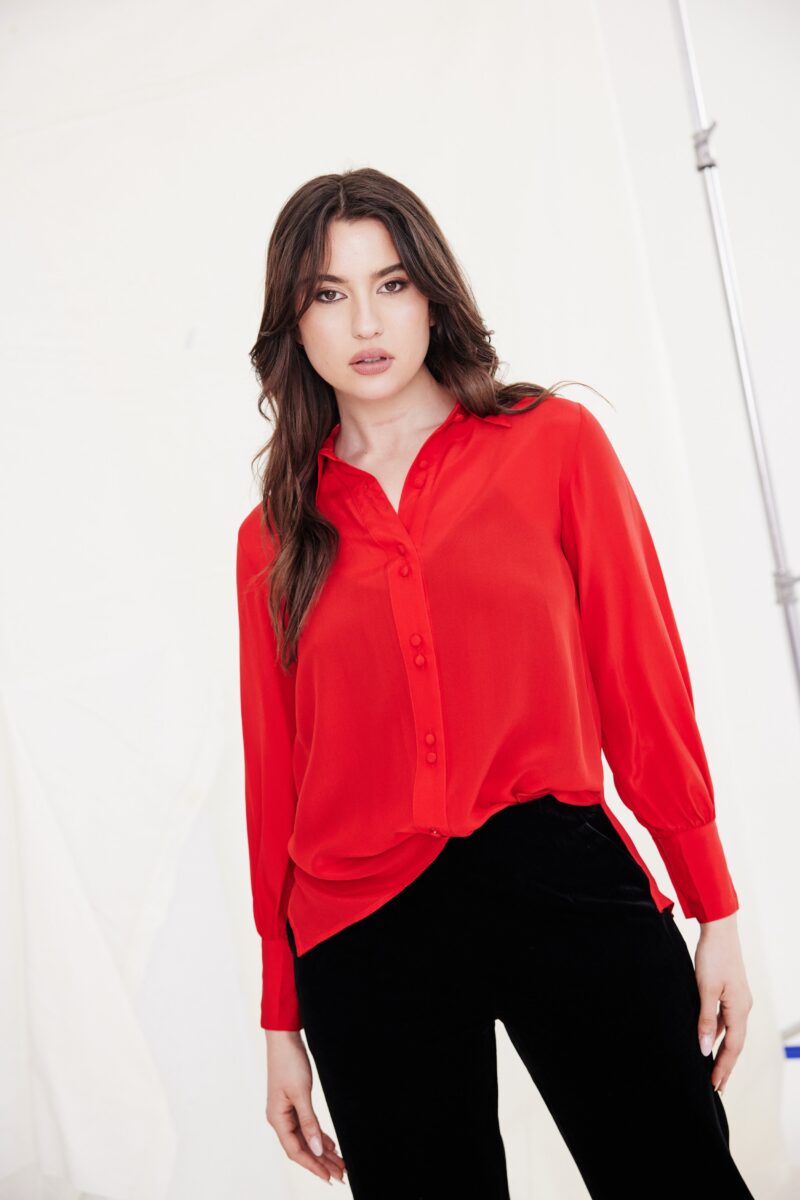 Kamare Inez Silk Shirt Red