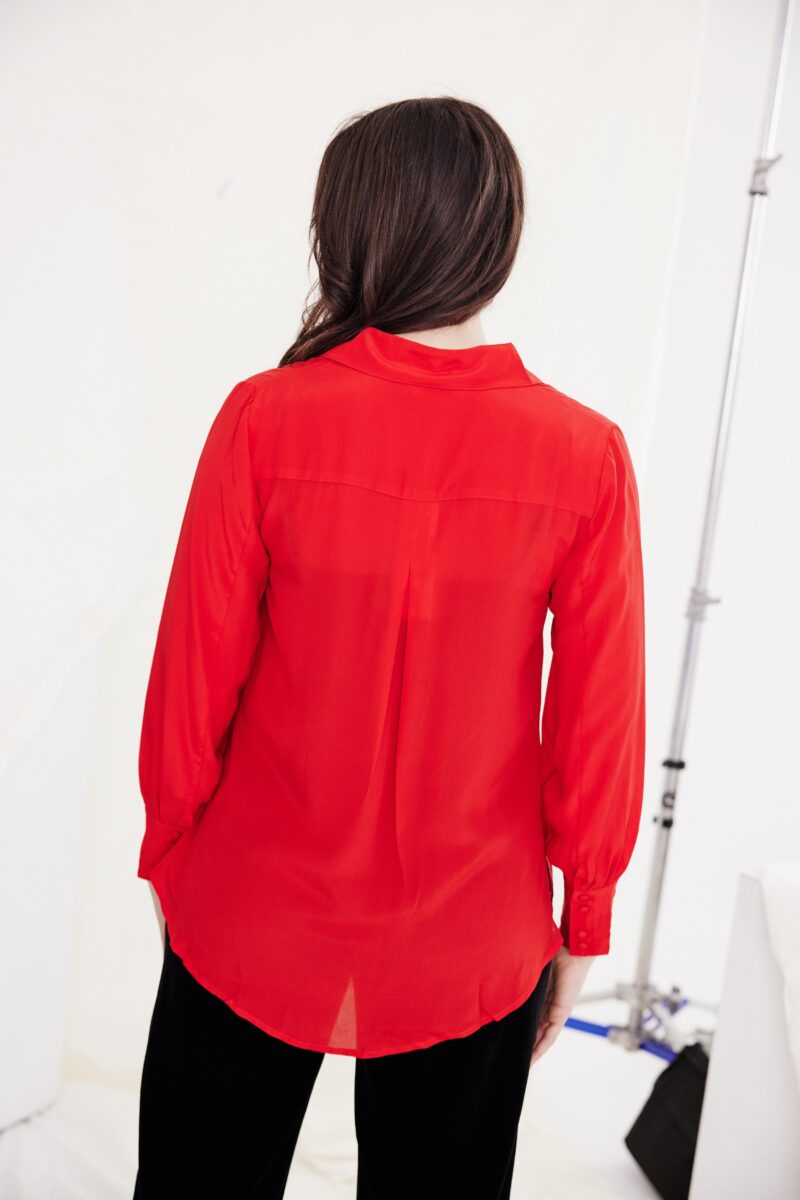 Kamare Inez Silk Shirt Red - Image 5