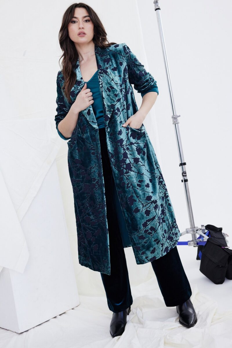 Kamare Lela Coat Peacock Burnout - Image 3