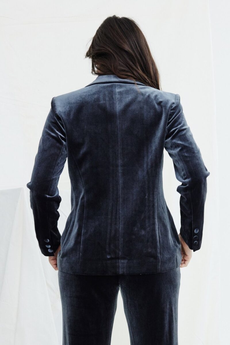 Kamare Surrey Velvet Jacket Pewter - Image 3