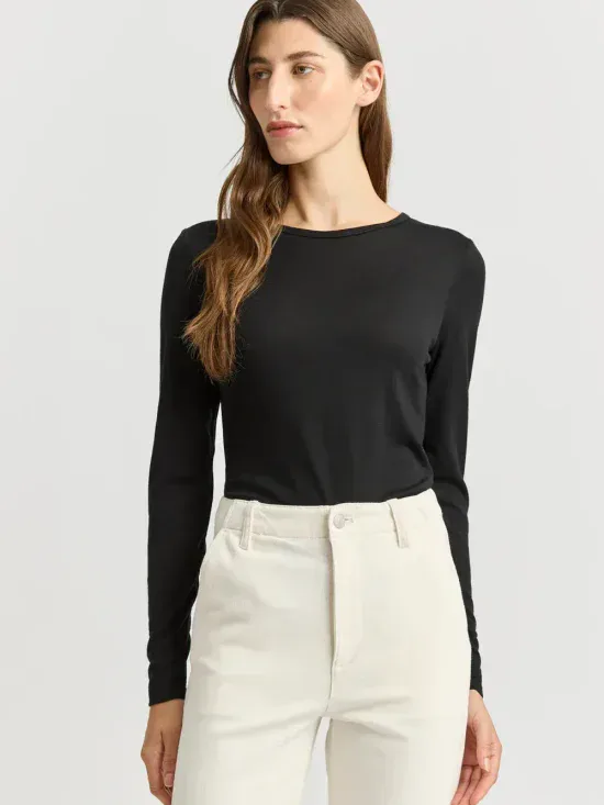 Toorallie Crew Merino Tee Black