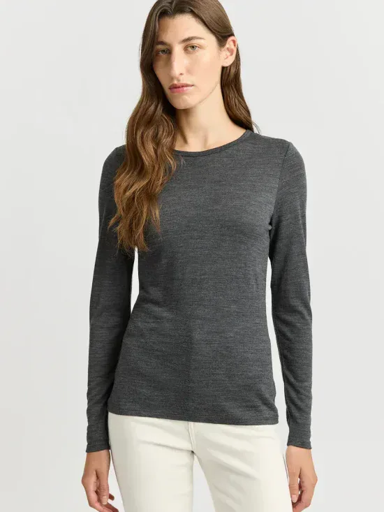 Toorallie Crew Merino Tee Charcoal
