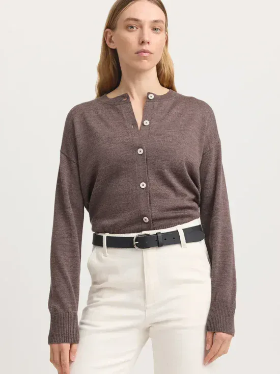 Toorallie Fine Knit Cardigan Mocha