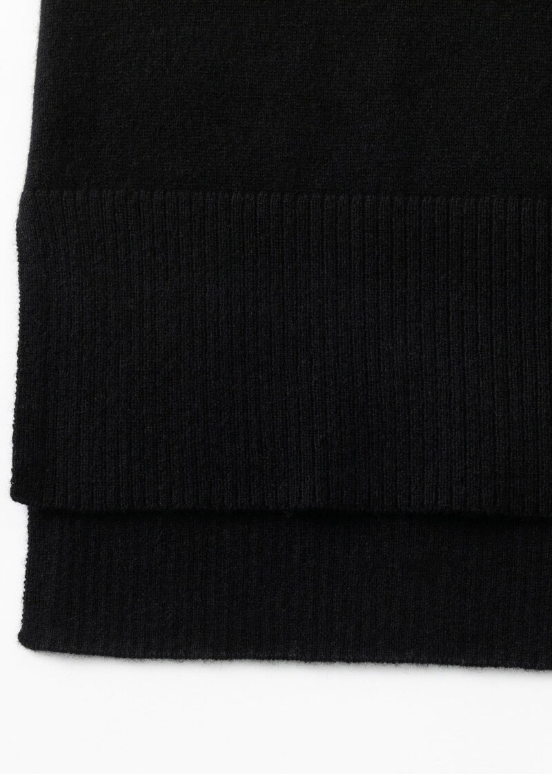 Aleger N.345 Pure Cashmere High Low Vest Black - Image 2
