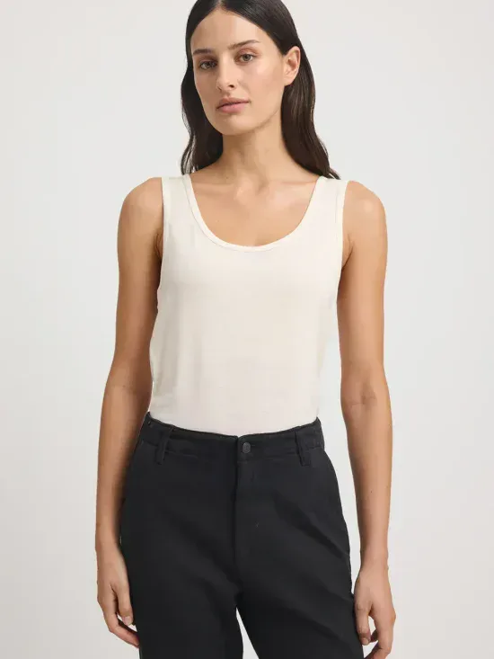 Toorallie Scoop Merino Tank Warm White