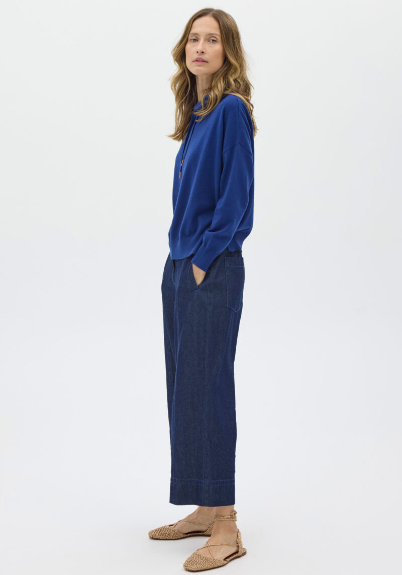 POL Clothing Beech Drawcord Knit Blue - Image 3