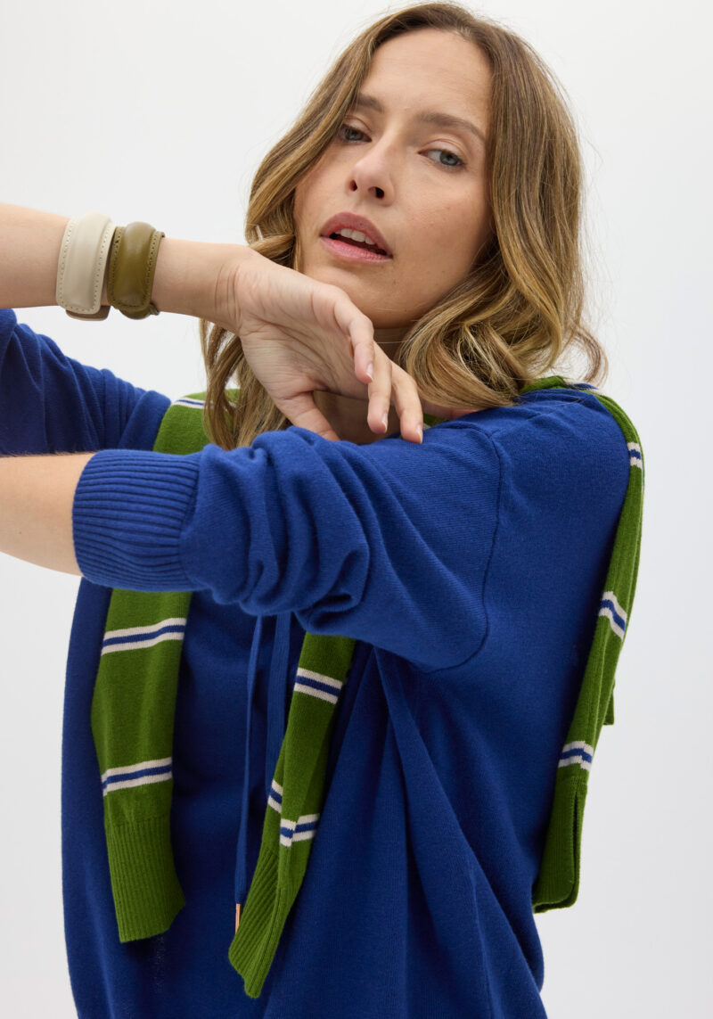 POL Clothing Beech Drawcord Knit Blue - Image 11