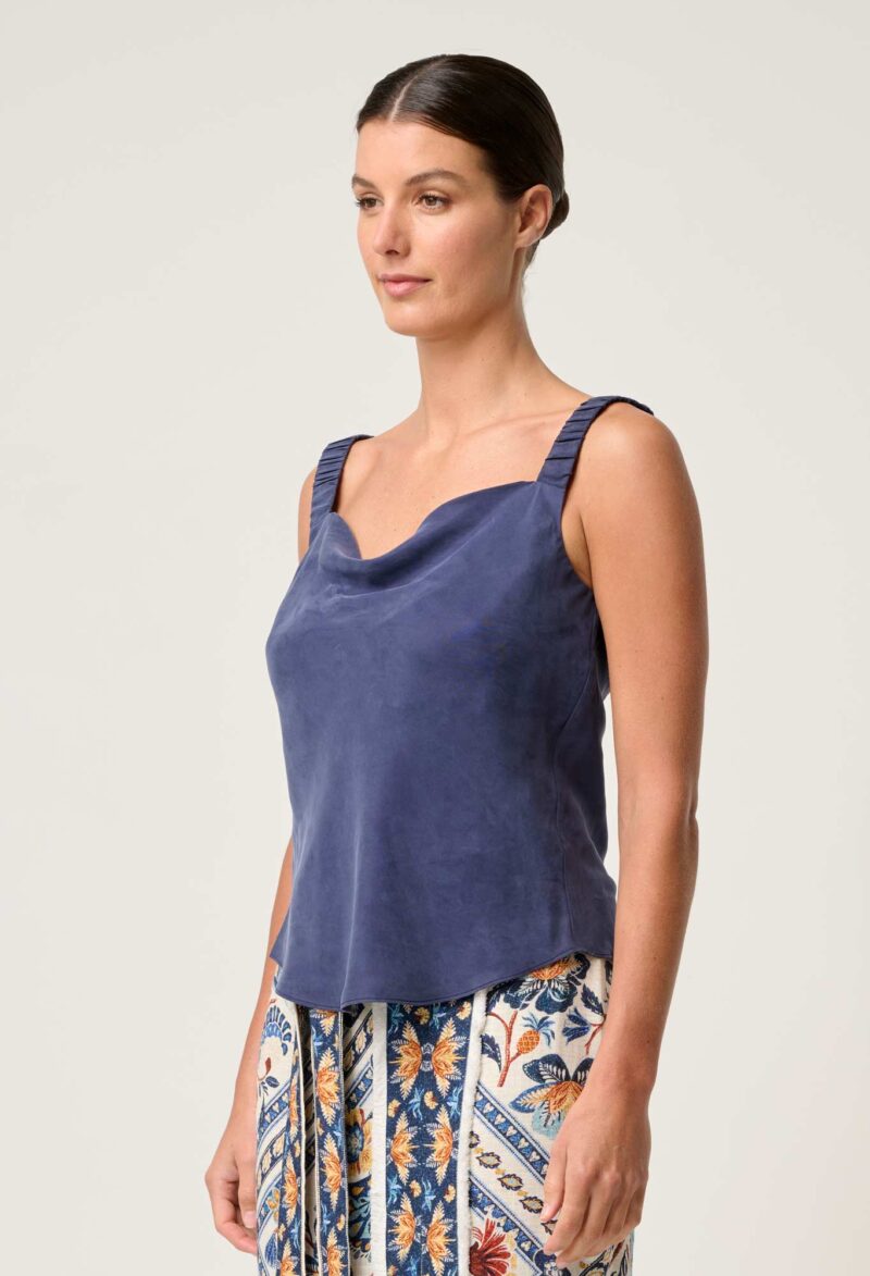 Once Was Delray Reversible Cupro Cami Lapis - Image 4