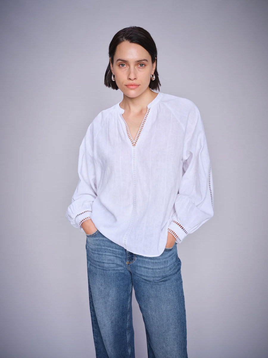 Mos Mosh Zeina Linen Blouse White