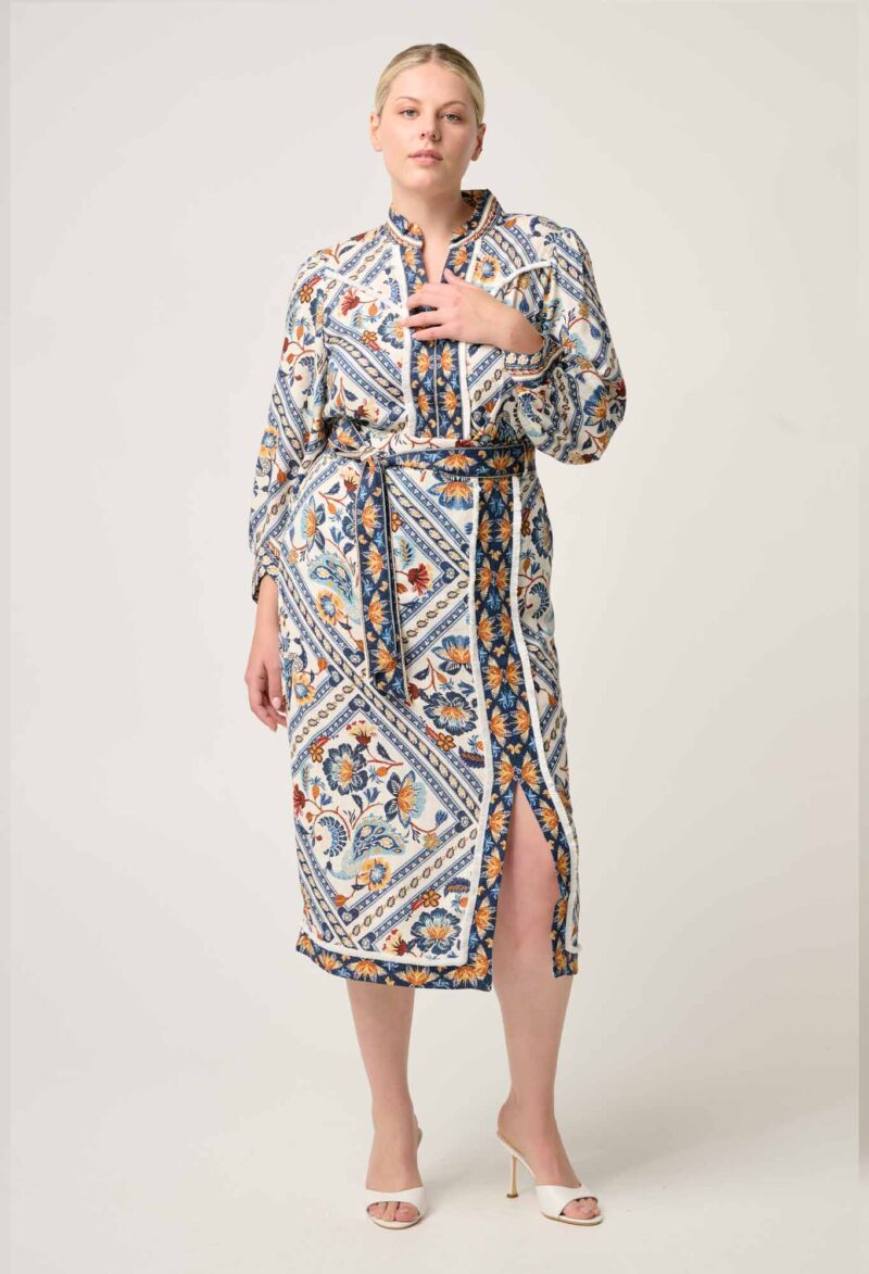 Once Was Zenobia Viscose Fringe Midi Skirt in Petinos Floros - Image 5