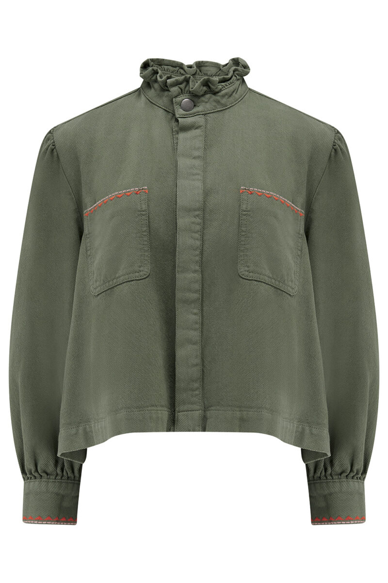 seventy + mochi Ziggy Cropped Jacket Khaki - Image 6