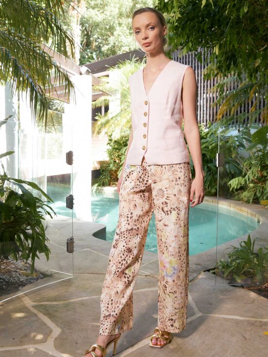 The Dreamer Label Alana Linen Vest Blush