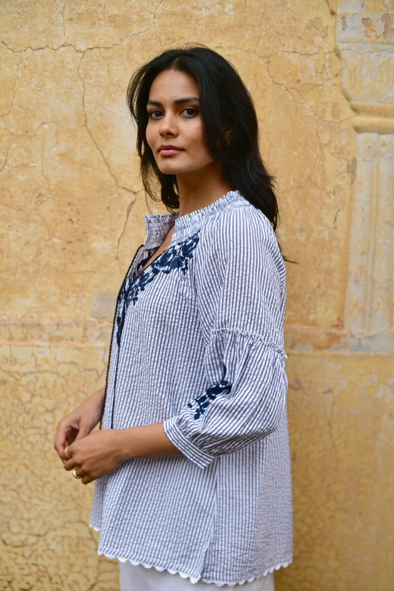 Azure and Indigo Capri Blouse - Image 3