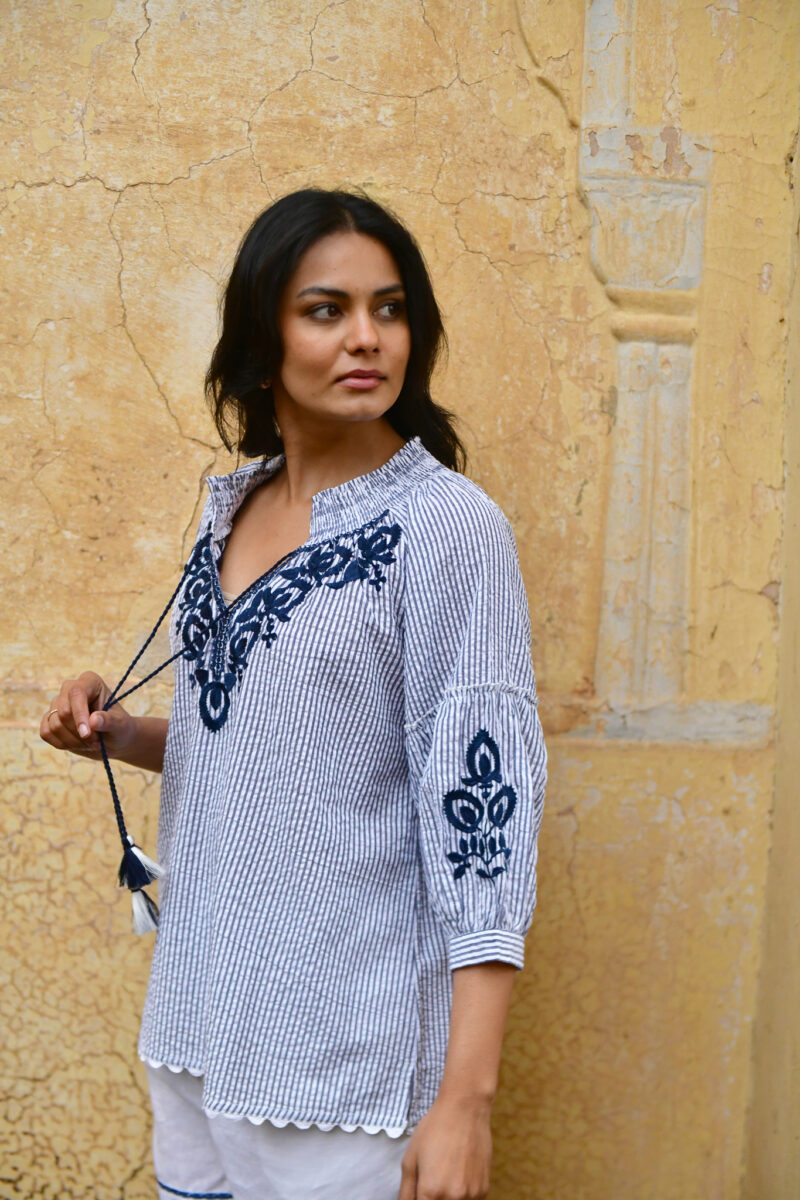 Azure and Indigo Capri Blouse - Image 6