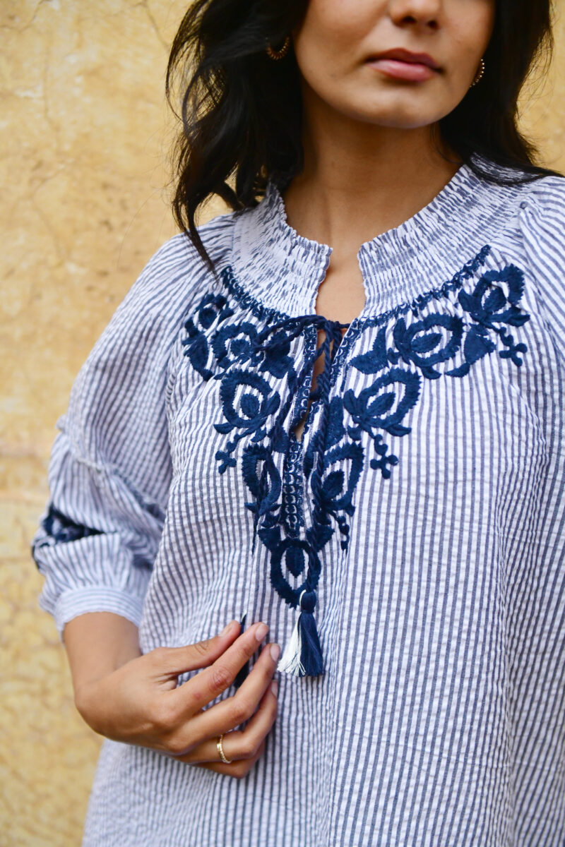 Azure and Indigo Capri Blouse - Image 2