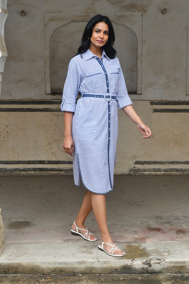 Azure and Indigo Capri Shirt Dress - Image 6