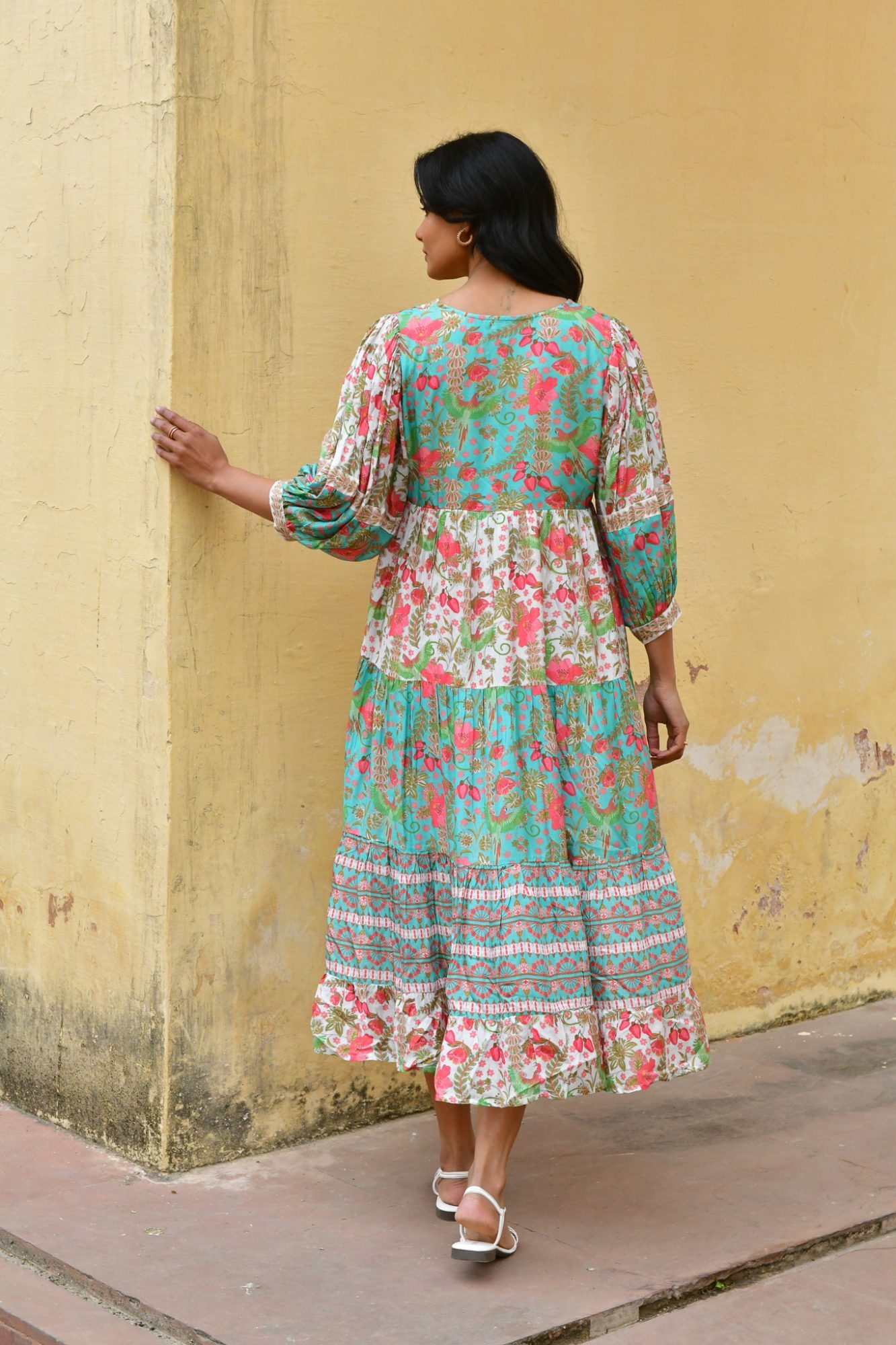 Azure and Indigo Hummingbird Maxi Dress - Image 4