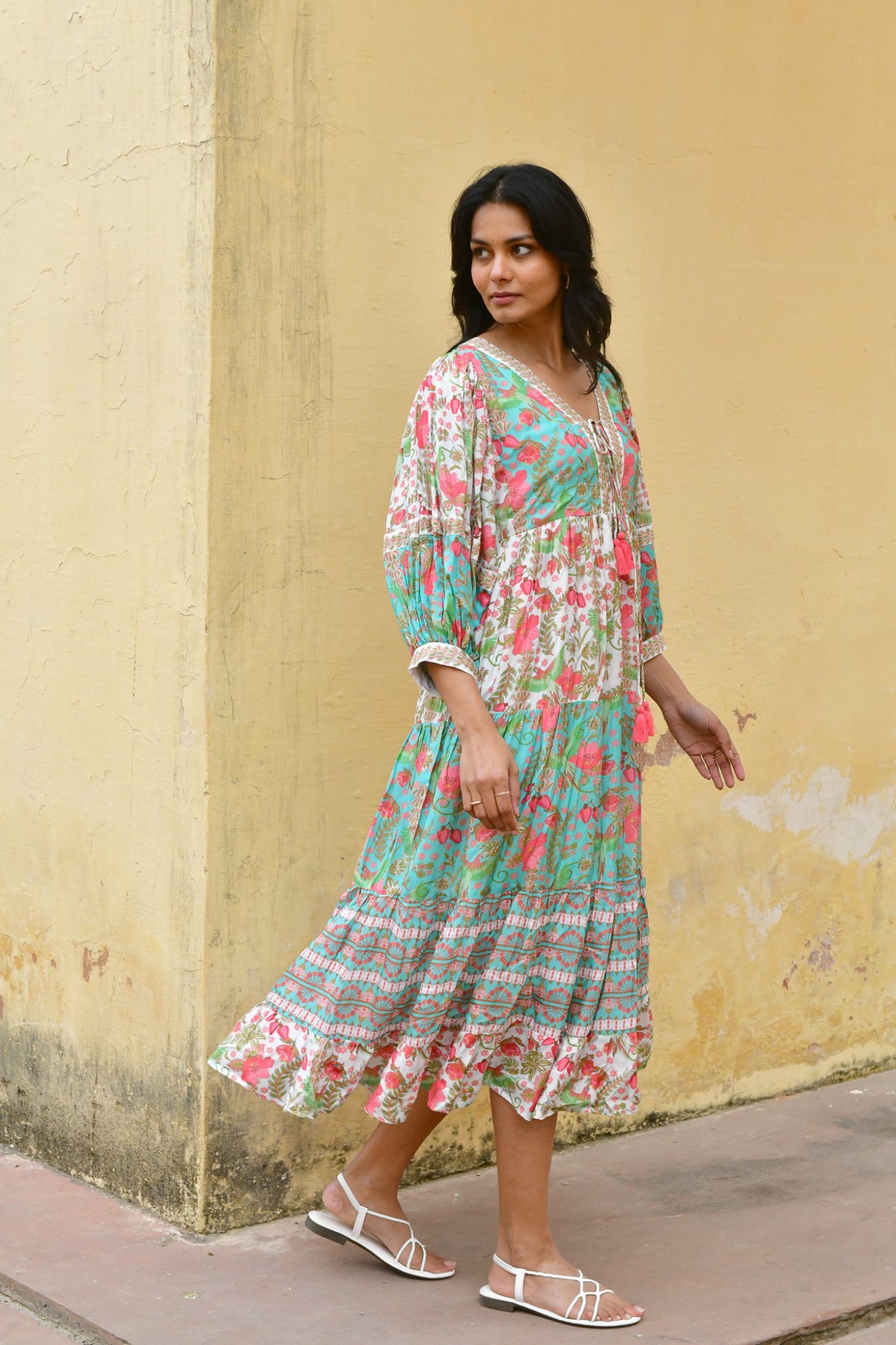 Azure and Indigo Hummingbird Maxi Dress - Image 3