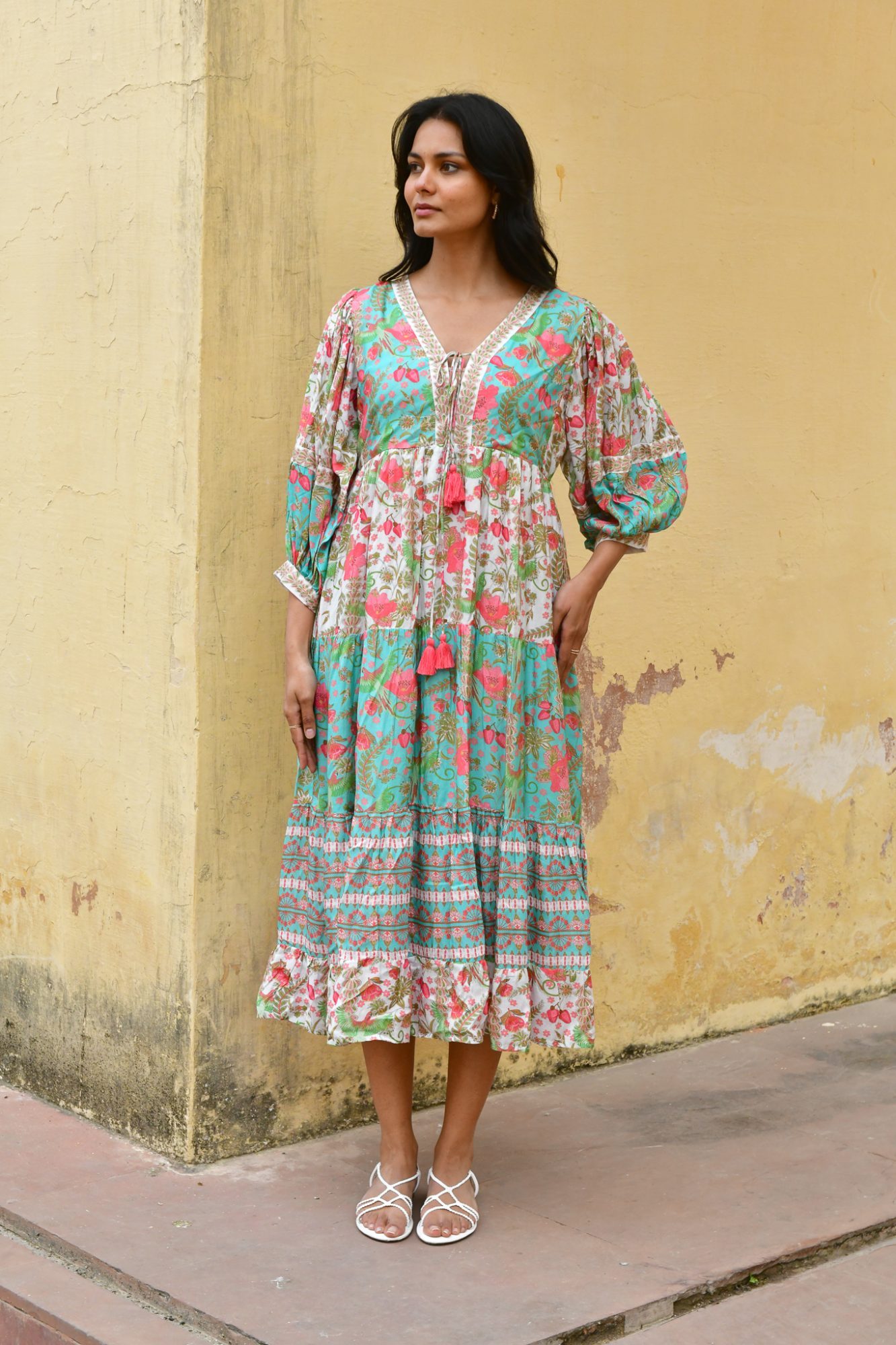 Azure and Indigo Hummingbird Maxi Dress - Image 5