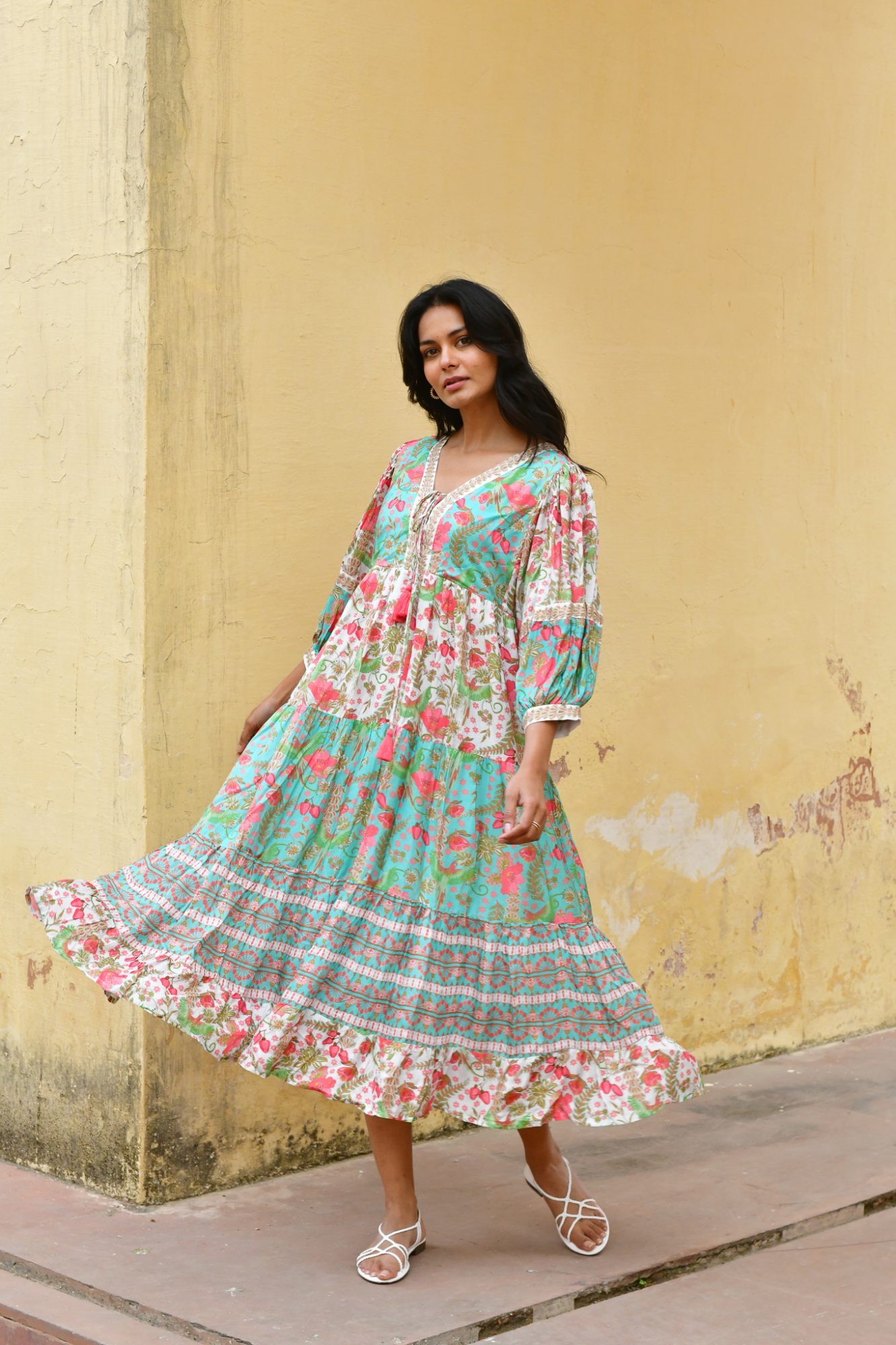 Azure and Indigo Hummingbird Maxi Dress - Image 6