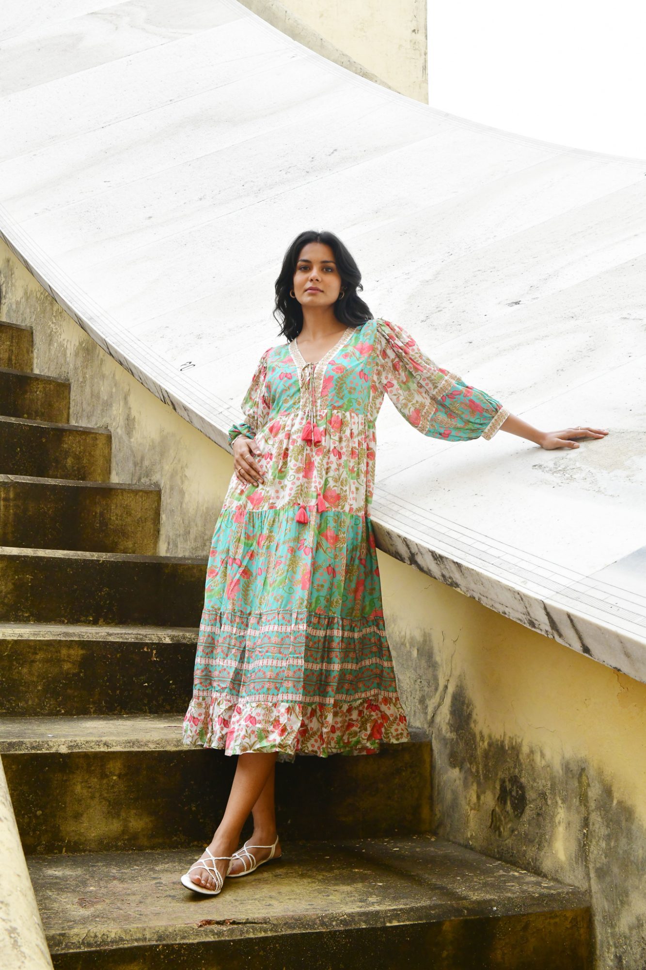 Azure and Indigo Hummingbird Maxi Dress - Image 7