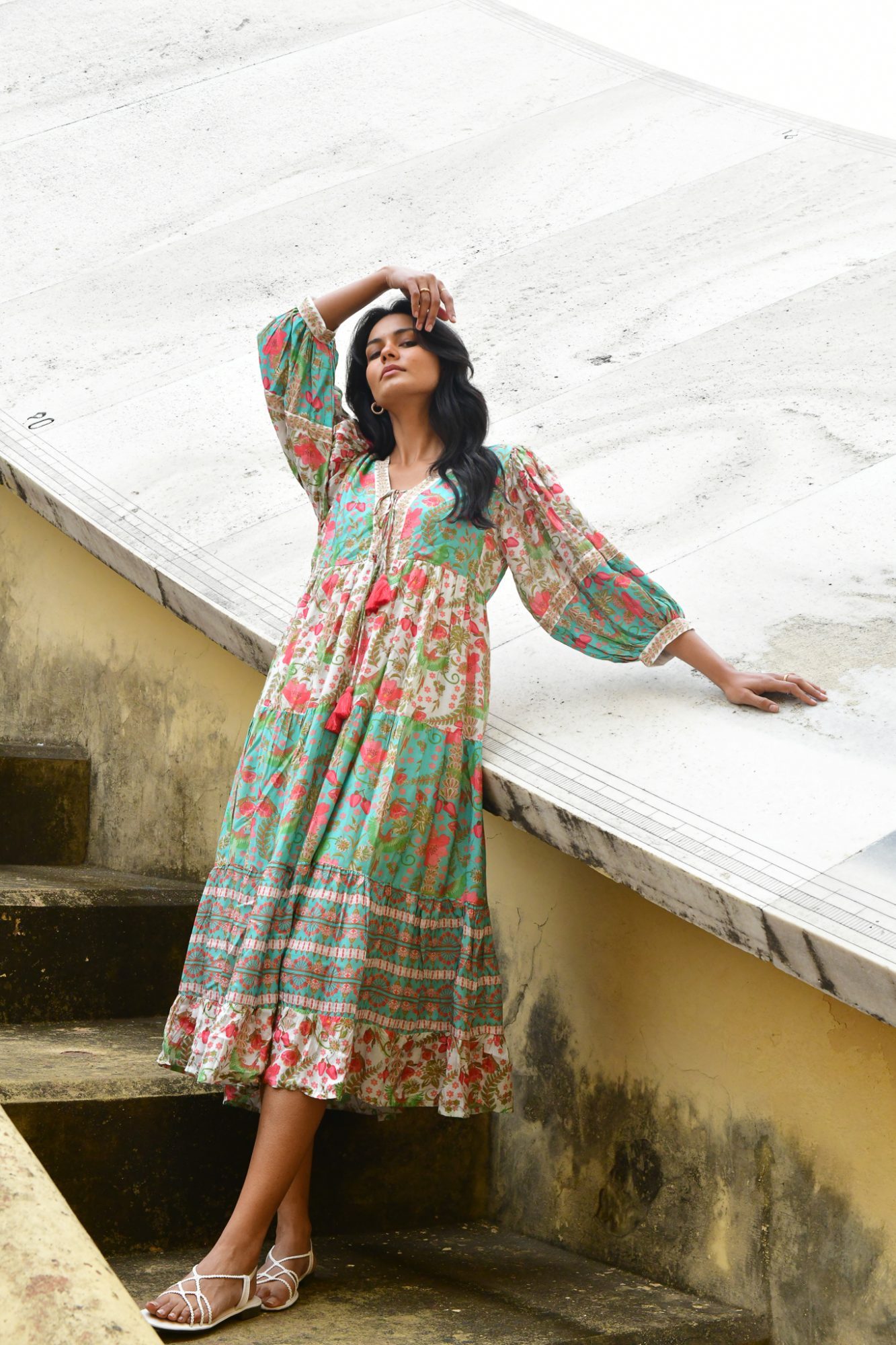 Azure and Indigo Hummingbird Maxi Dress - Image 8