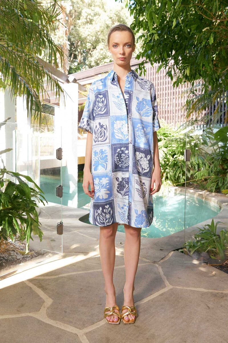 The Dreamer Label Kiara Botanical Dress Denim - Image 3